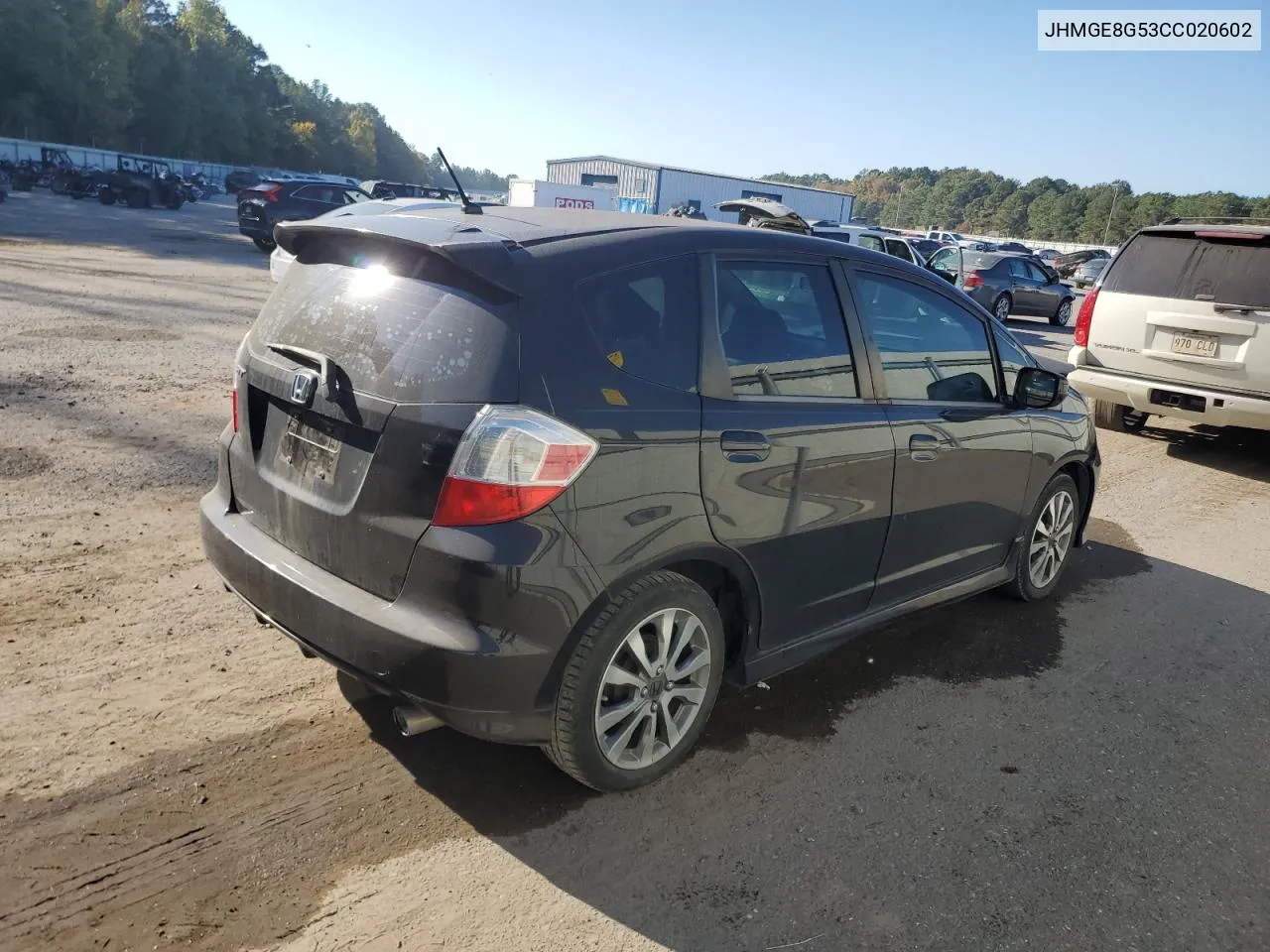 2012 Honda Fit Sport VIN: JHMGE8G53CC020602 Lot: 77217854