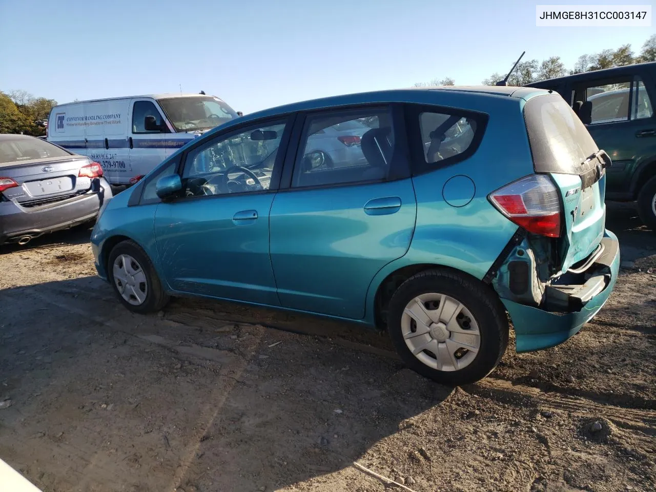 2012 Honda Fit VIN: JHMGE8H31CC003147 Lot: 77441564