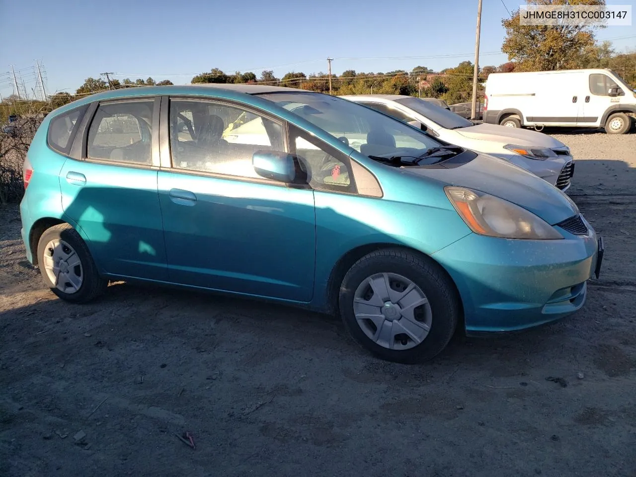 2012 Honda Fit VIN: JHMGE8H31CC003147 Lot: 77441564