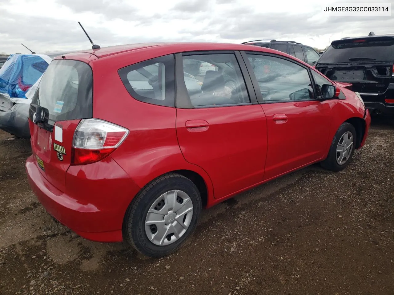 2012 Honda Fit VIN: JHMGE8G32CC033114 Lot: 78094134