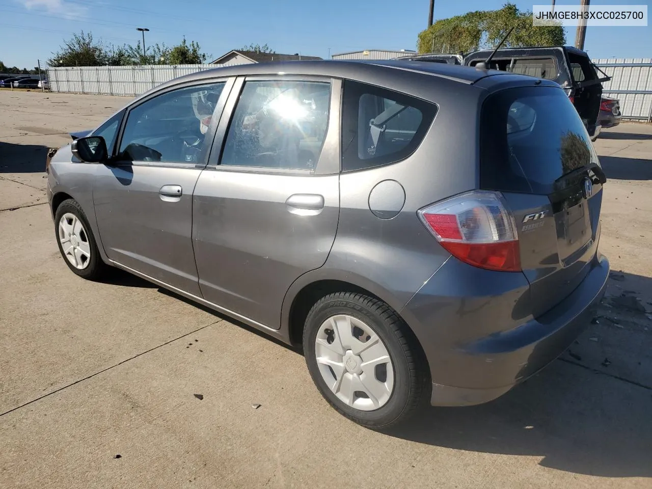 2012 Honda Fit VIN: JHMGE8H3XCC025700 Lot: 78684294