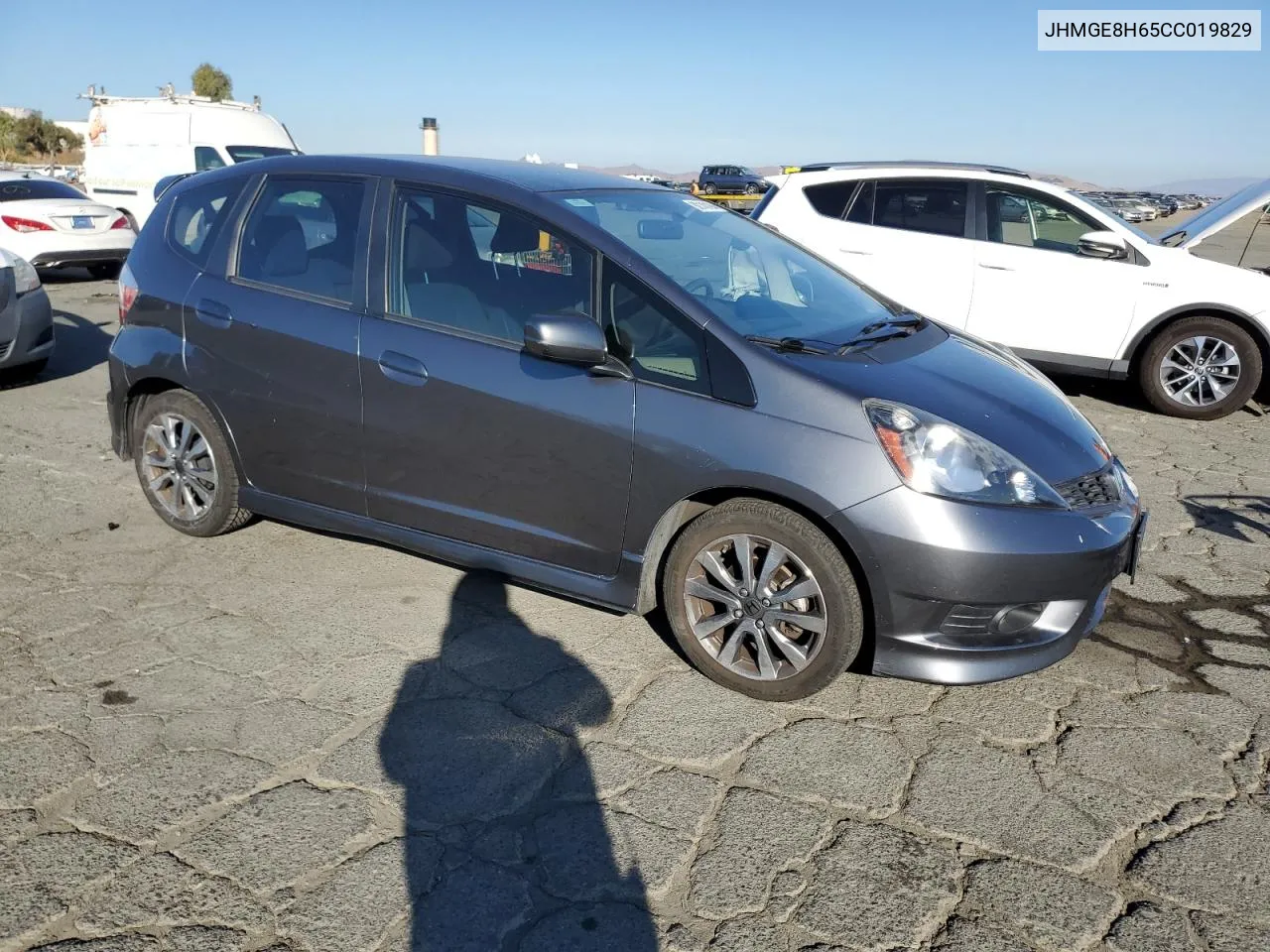 2012 Honda Fit Sport VIN: JHMGE8H65CC019829 Lot: 80140194