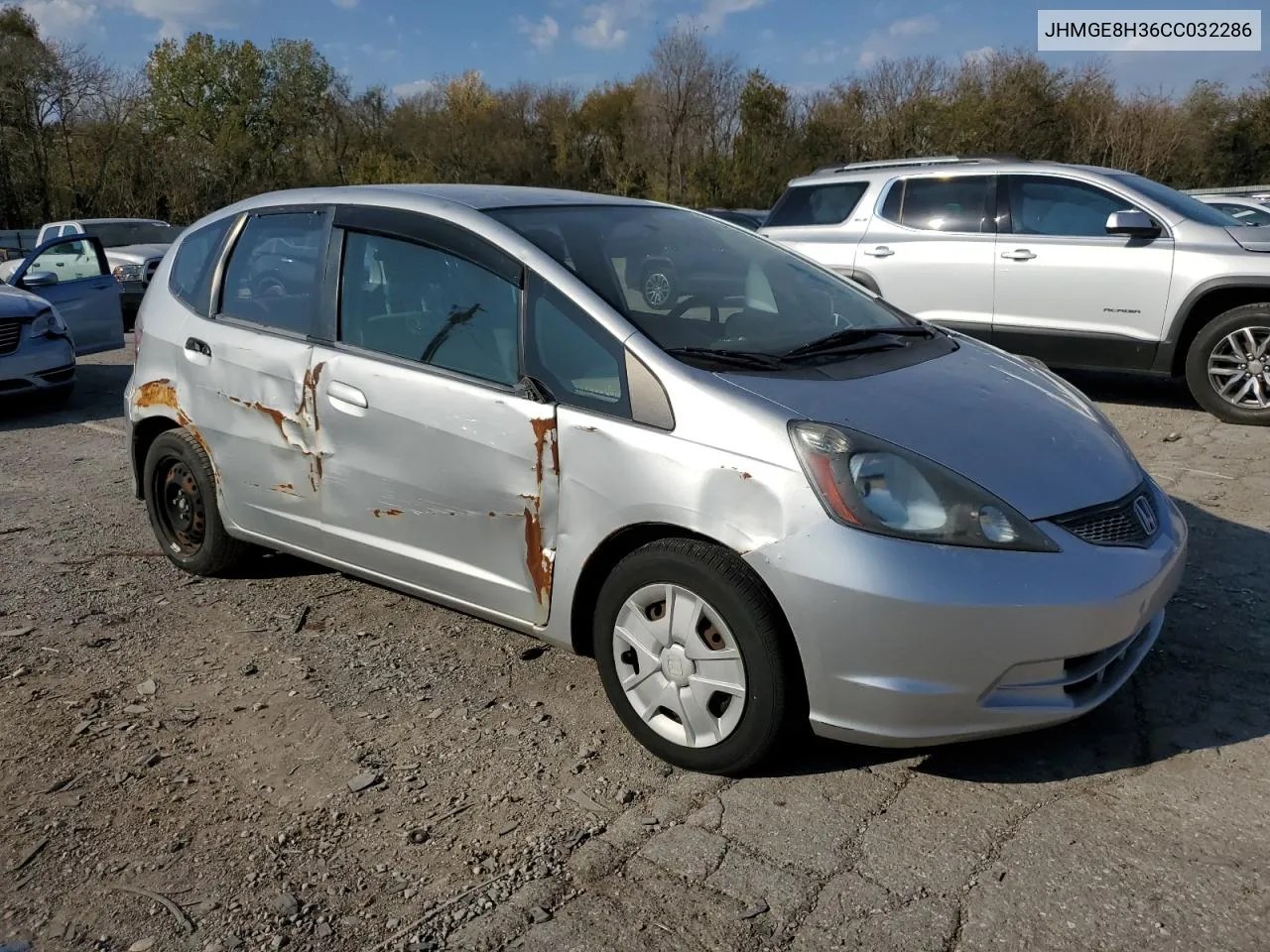 2012 Honda Fit VIN: JHMGE8H36CC032286 Lot: 80901824