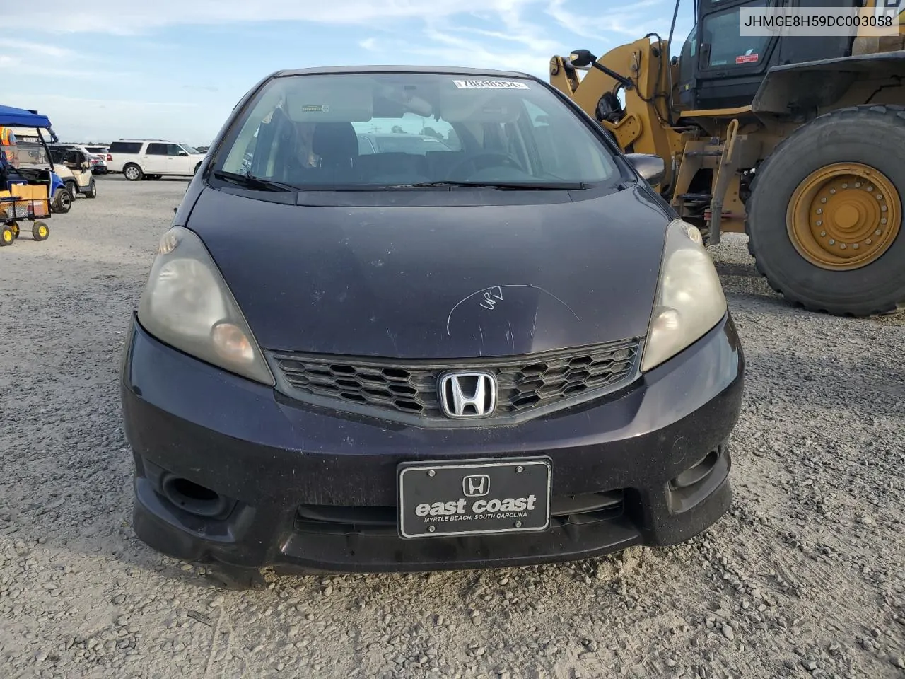 2013 Honda Fit Sport VIN: JHMGE8H59DC003058 Lot: 78698354