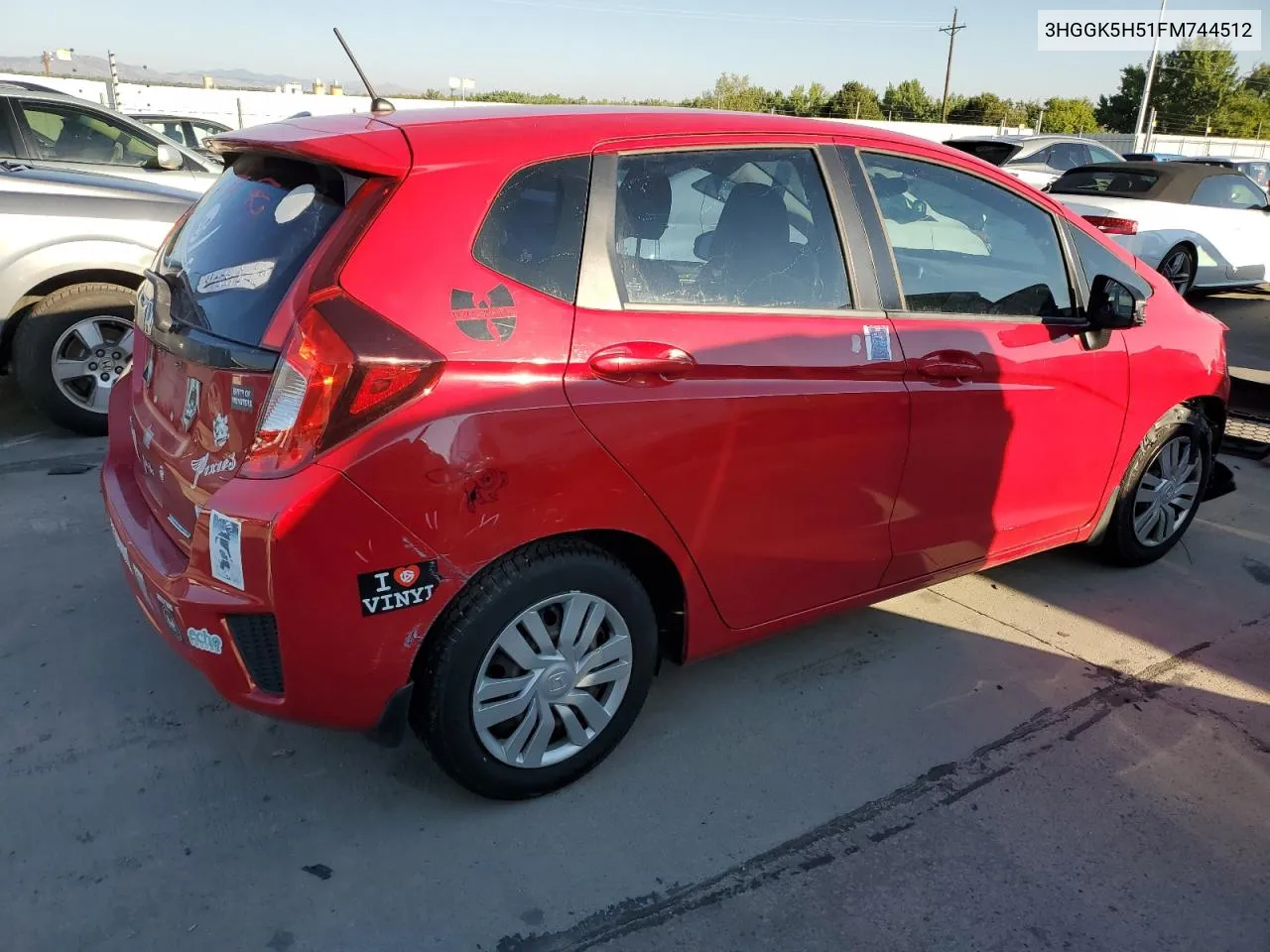 2015 Honda Fit Lx VIN: 3HGGK5H51FM744512 Lot: 69880894