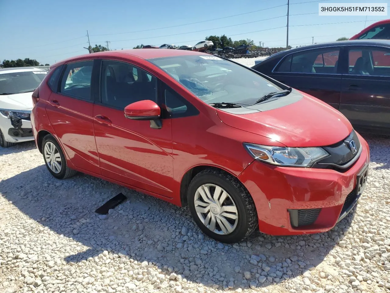 2015 Honda Fit Lx VIN: 3HGGK5H51FM713552 Lot: 72529434