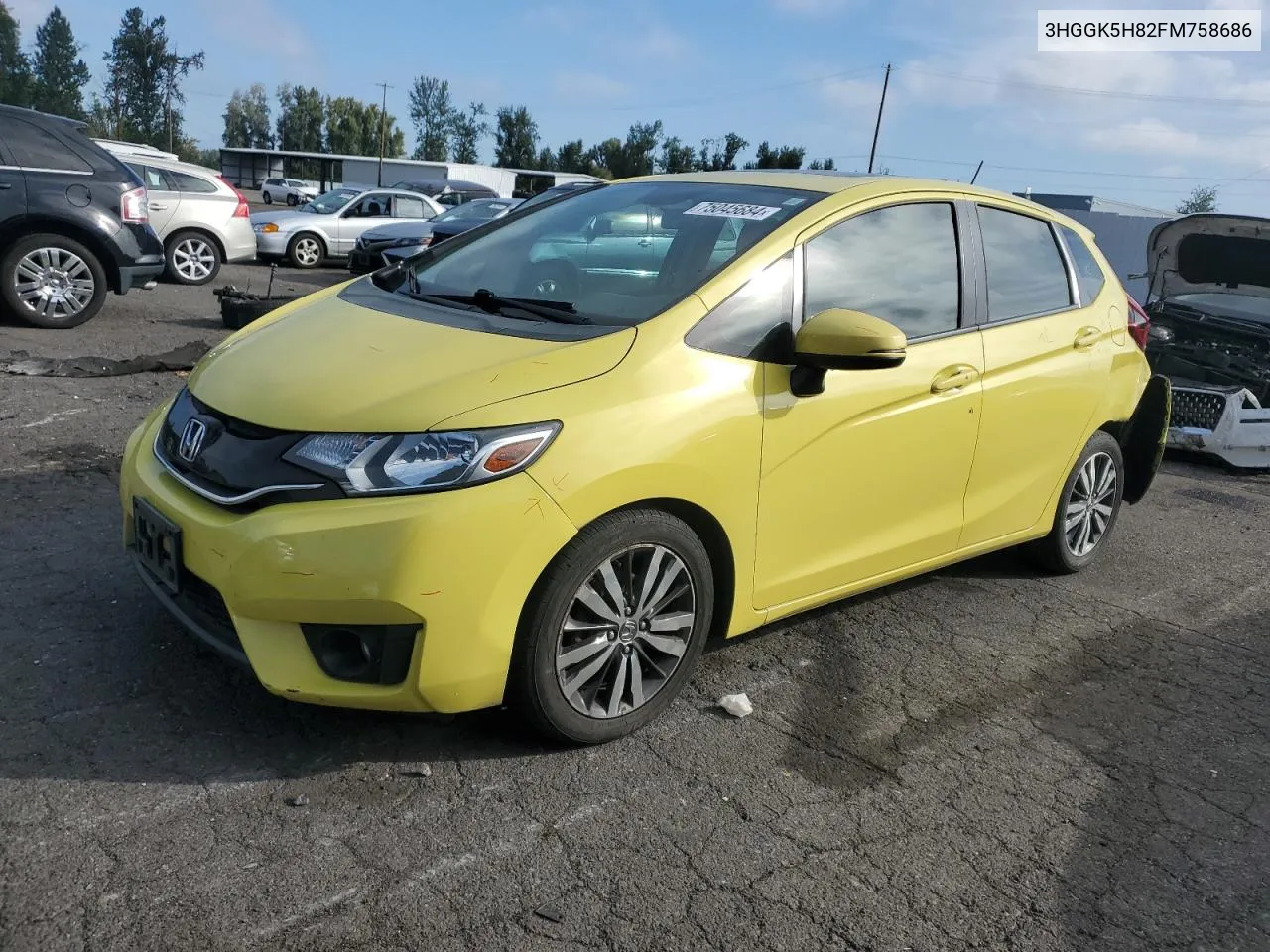 2015 Honda Fit Ex VIN: 3HGGK5H82FM758686 Lot: 75045684