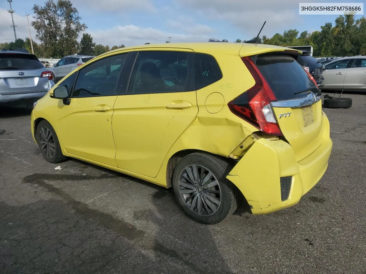 2015 Honda Fit Ex VIN: 3HGGK5H82FM758686 Lot: 75045684