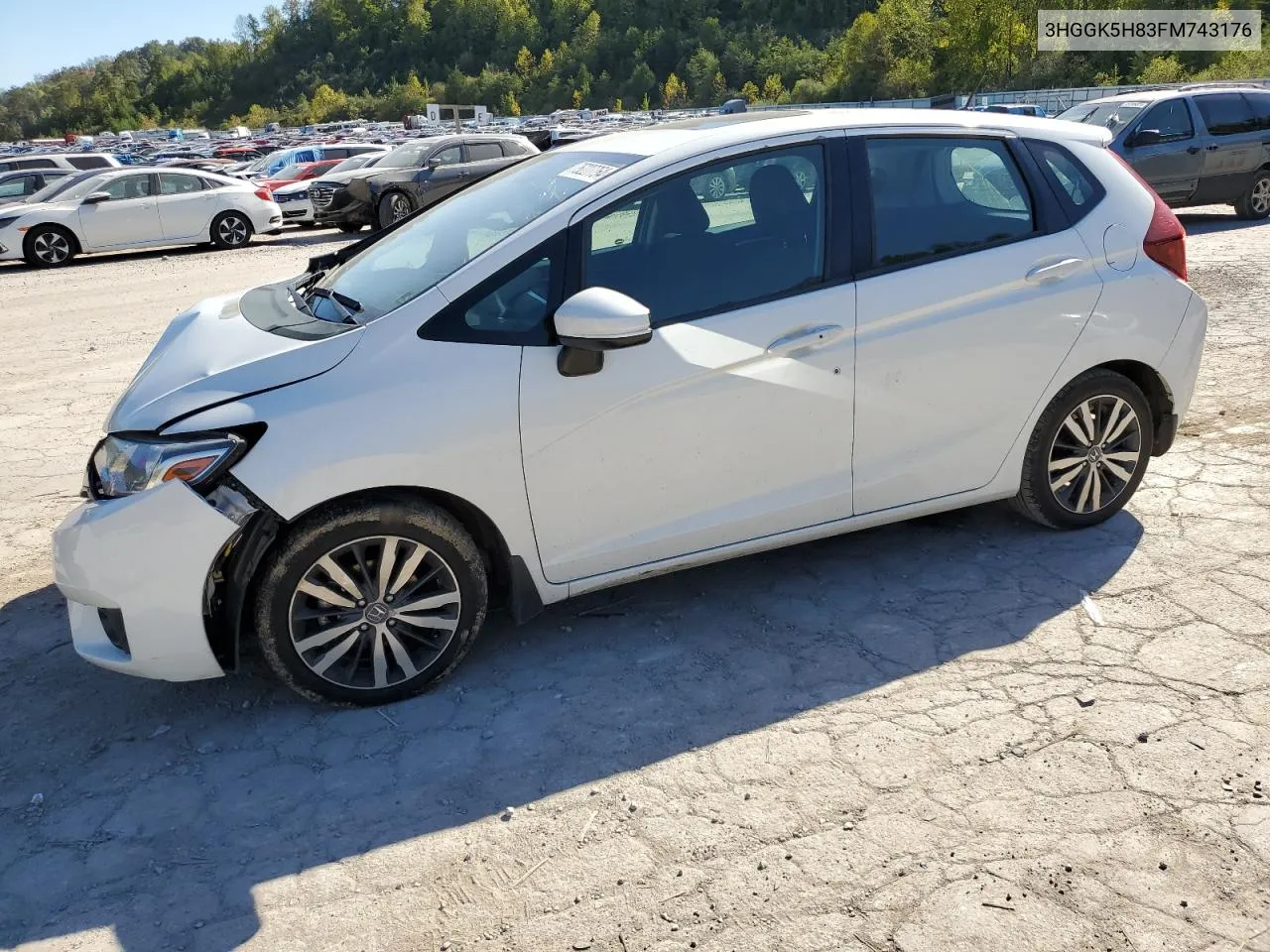 2015 Honda Fit Ex VIN: 3HGGK5H83FM743176 Lot: 75227754