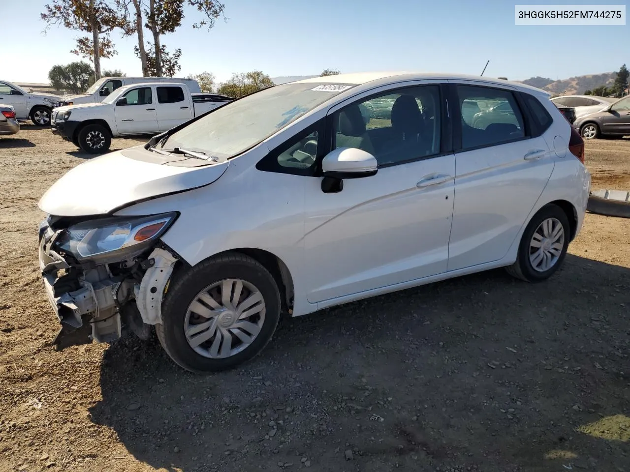 2015 Honda Fit Lx VIN: 3HGGK5H52FM744275 Lot: 75351984