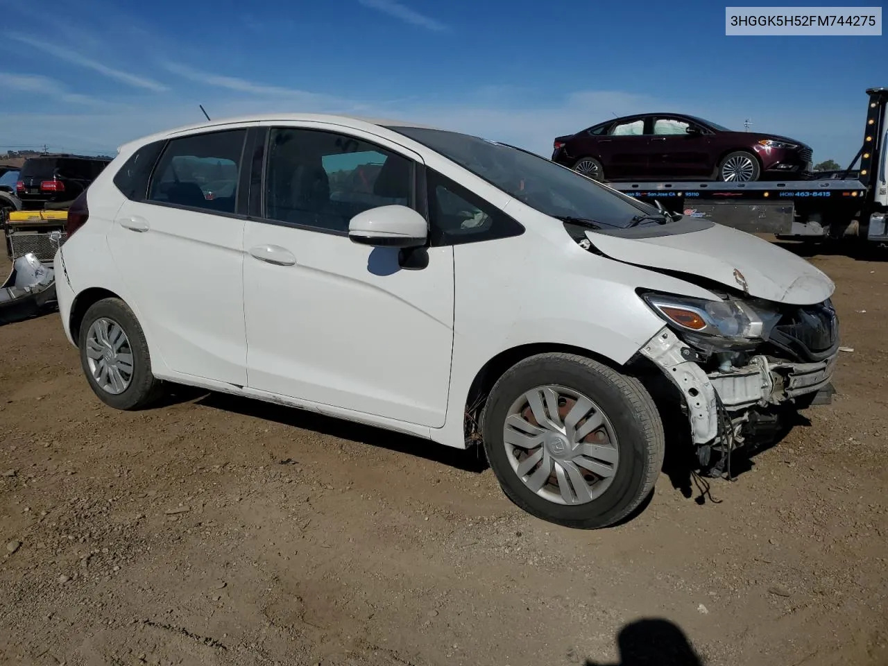 2015 Honda Fit Lx VIN: 3HGGK5H52FM744275 Lot: 75351984