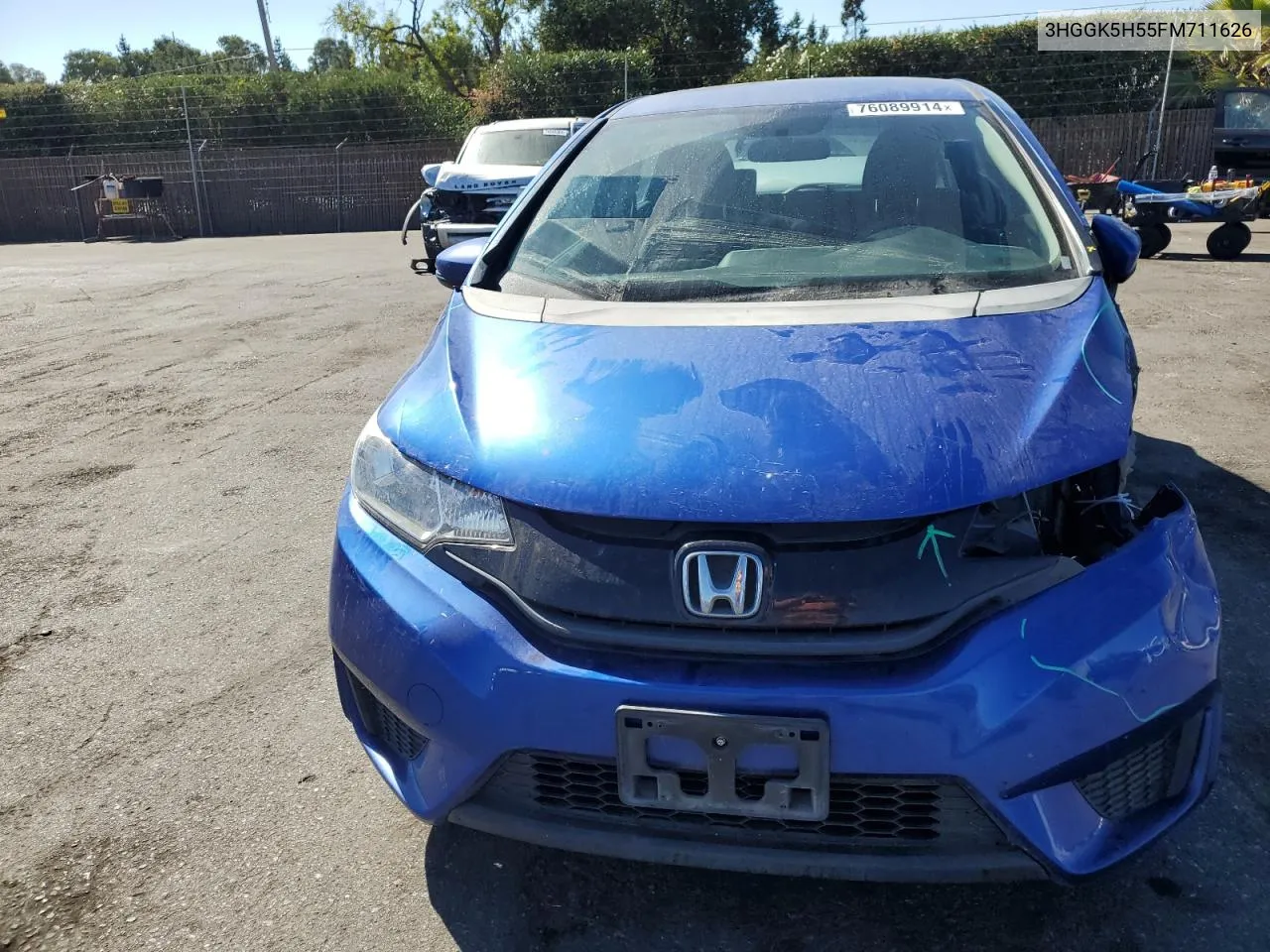 2015 Honda Fit Lx VIN: 3HGGK5H55FM711626 Lot: 76089914