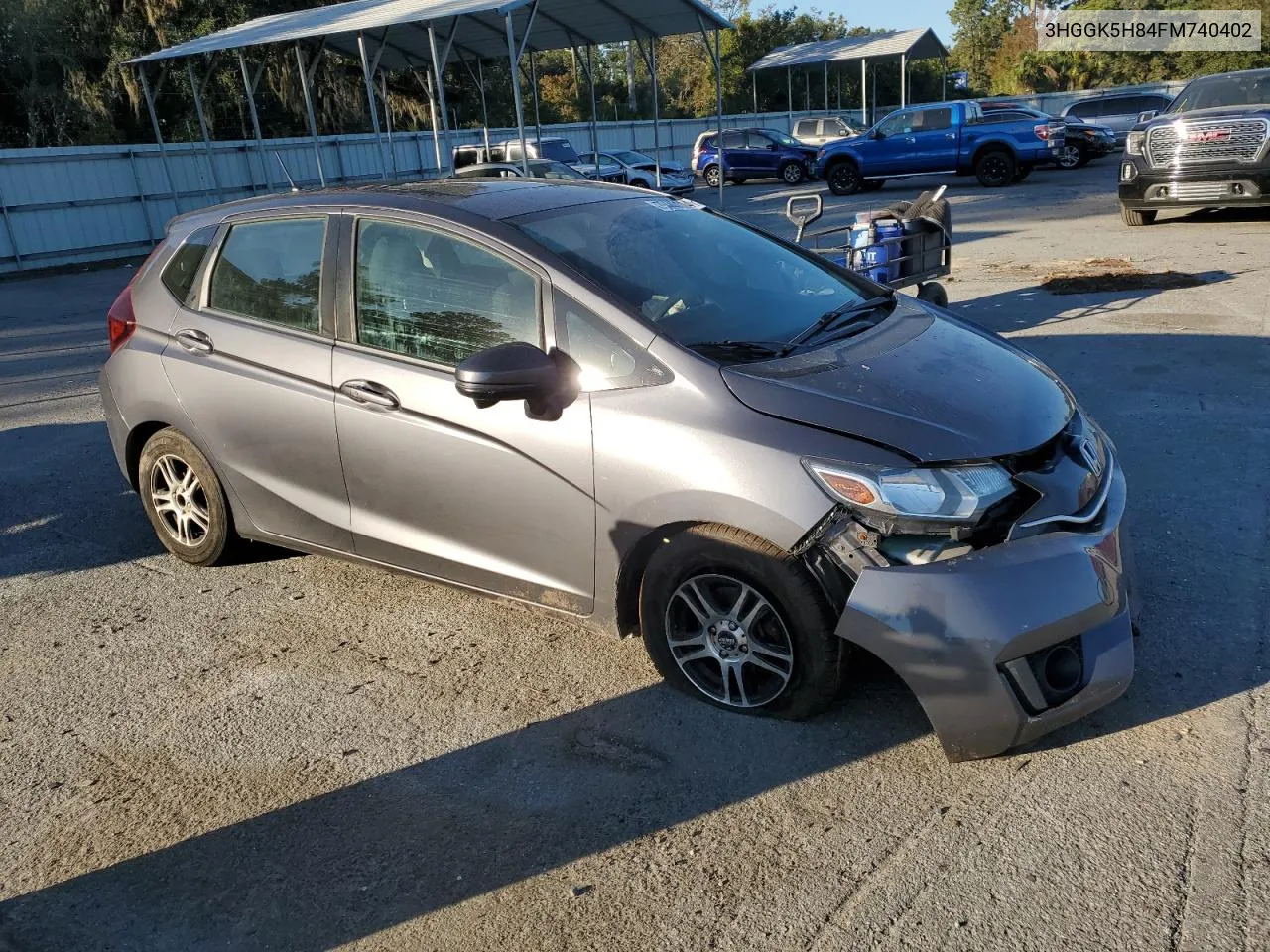 2015 Honda Fit Ex VIN: 3HGGK5H84FM740402 Lot: 76443394