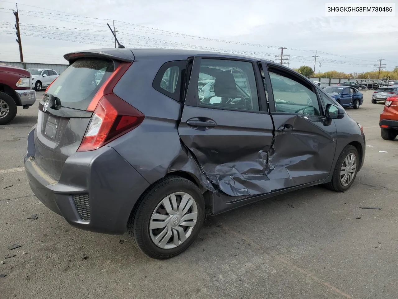 2015 Honda Fit Lx VIN: 3HGGK5H58FM780486 Lot: 77362384