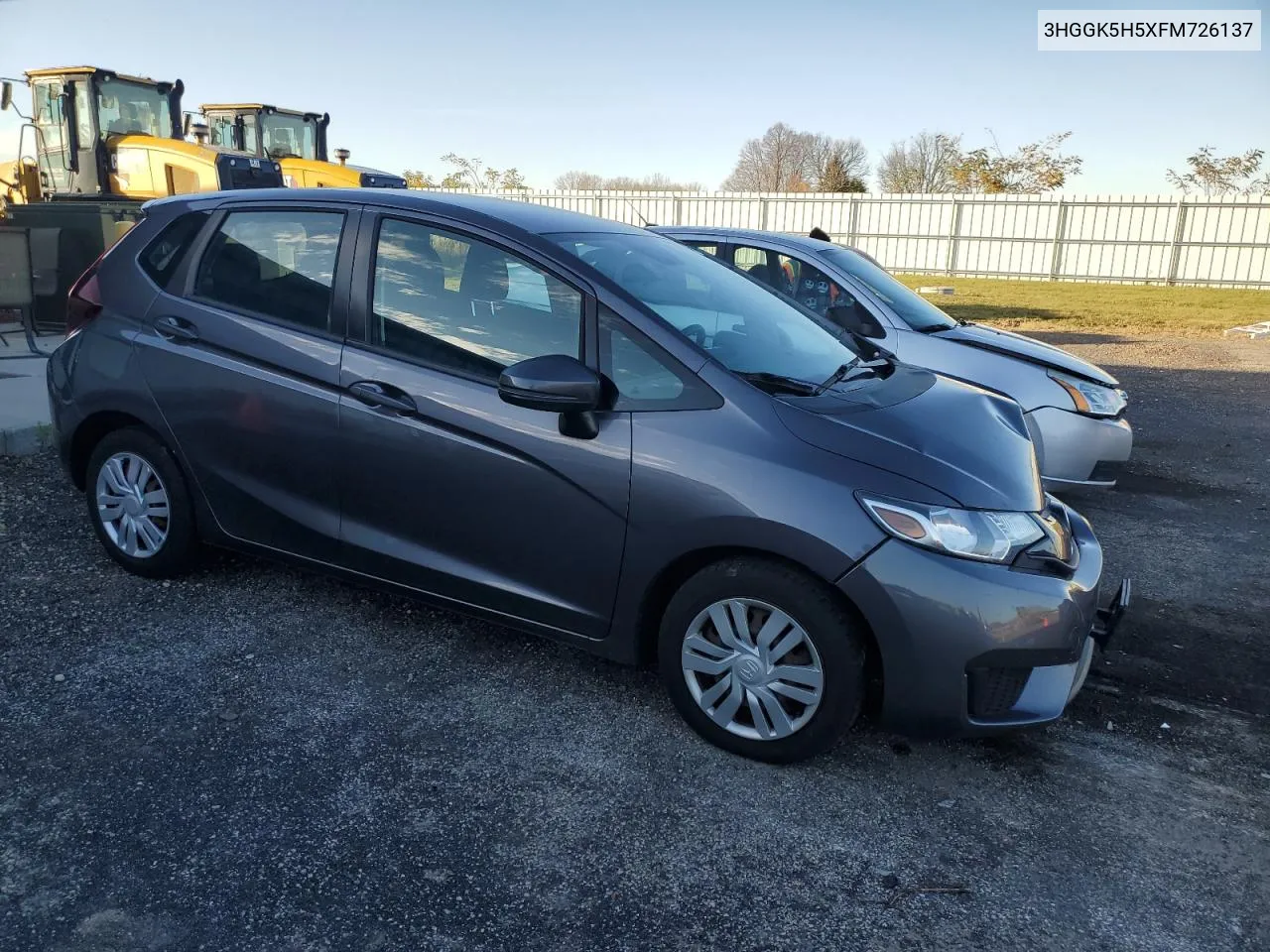 2015 Honda Fit Lx VIN: 3HGGK5H5XFM726137 Lot: 78782804