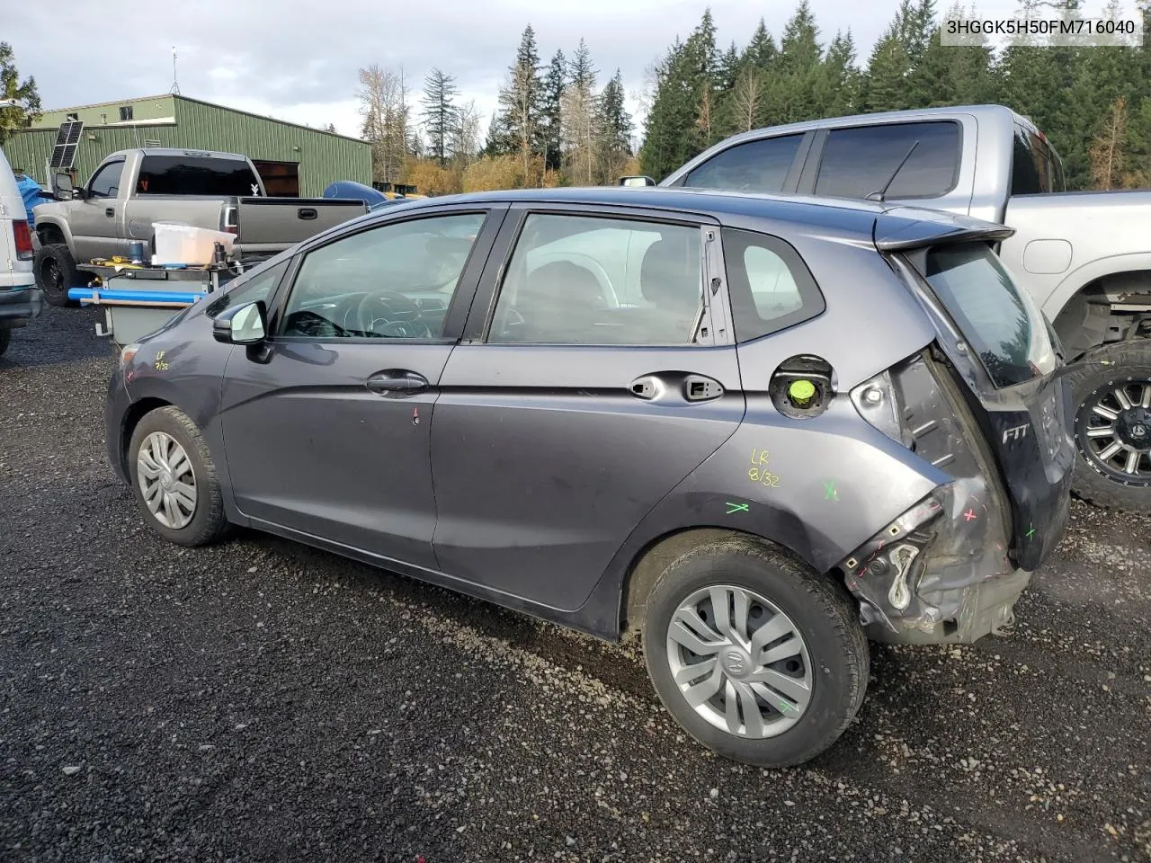 2015 Honda Fit Lx VIN: 3HGGK5H50FM716040 Lot: 79974074