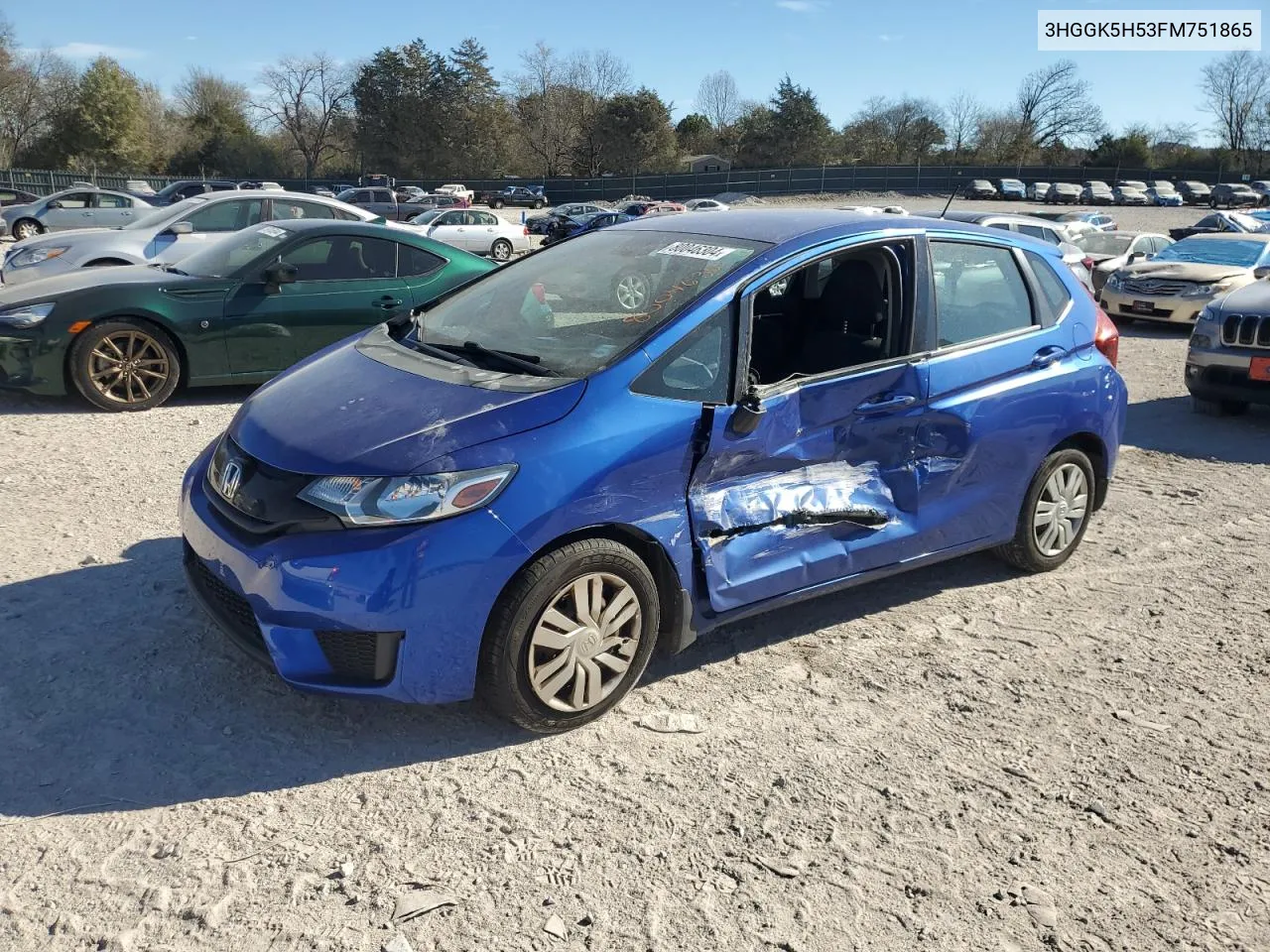 2015 Honda Fit Lx VIN: 3HGGK5H53FM751865 Lot: 80046304