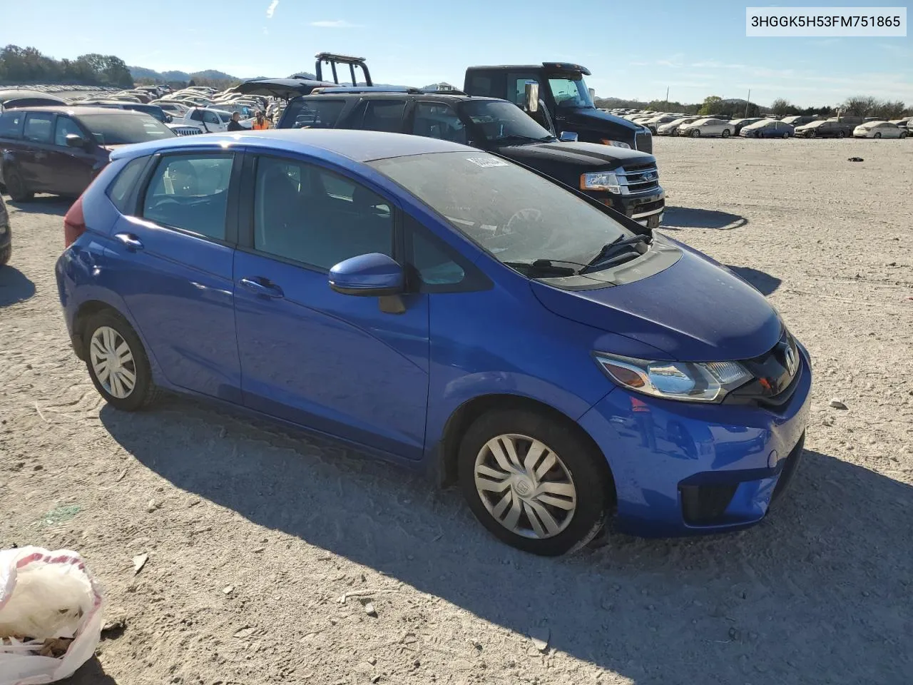 2015 Honda Fit Lx VIN: 3HGGK5H53FM751865 Lot: 80046304