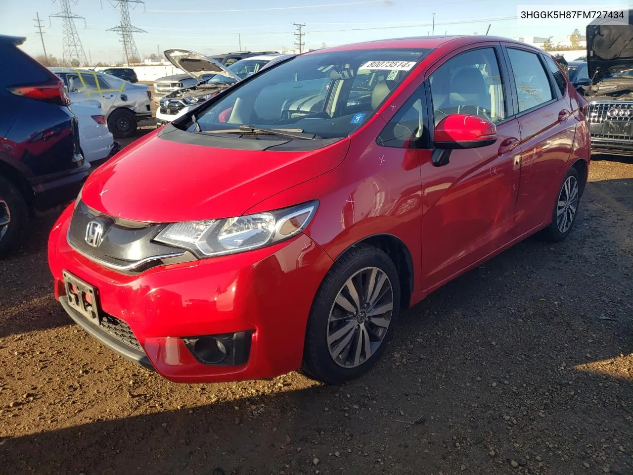 2015 Honda Fit Ex VIN: 3HGGK5H87FM727434 Lot: 80073514