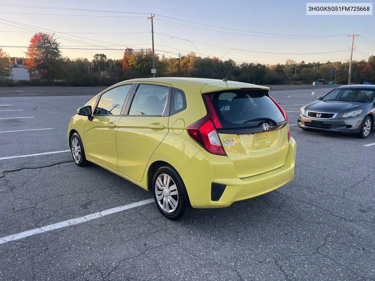 2015 Honda Fit Lx VIN: 3HGGK5G51FM725668 Lot: 80396554