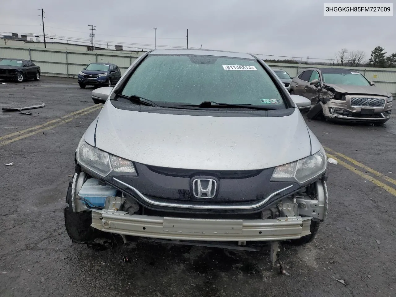 2015 Honda Fit Ex VIN: 3HGGK5H85FM727609 Lot: 81146314