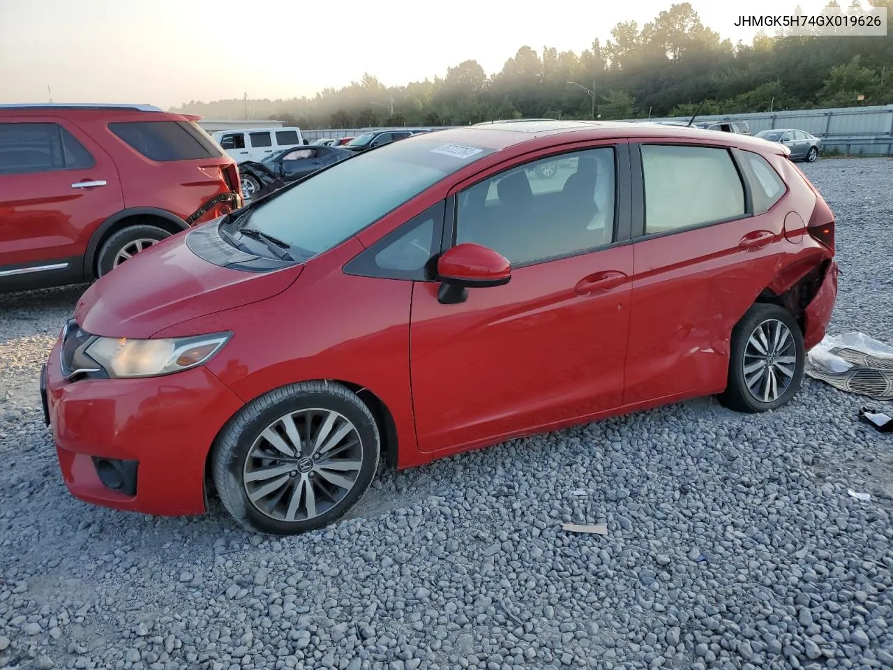 2016 Honda Fit Ex VIN: JHMGK5H74GX019626 Lot: 66722764