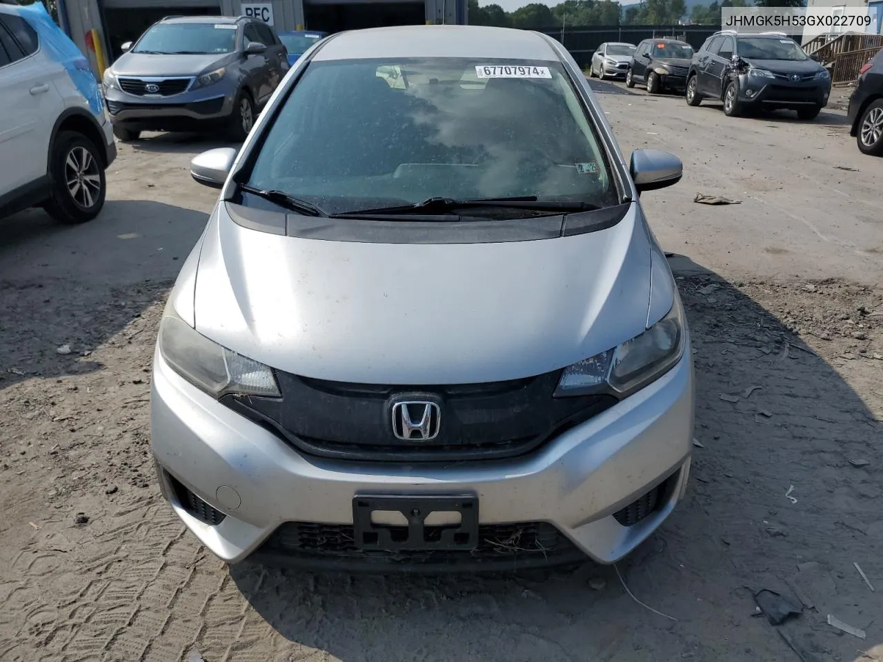 2016 Honda Fit Lx VIN: JHMGK5H53GX022709 Lot: 67707974