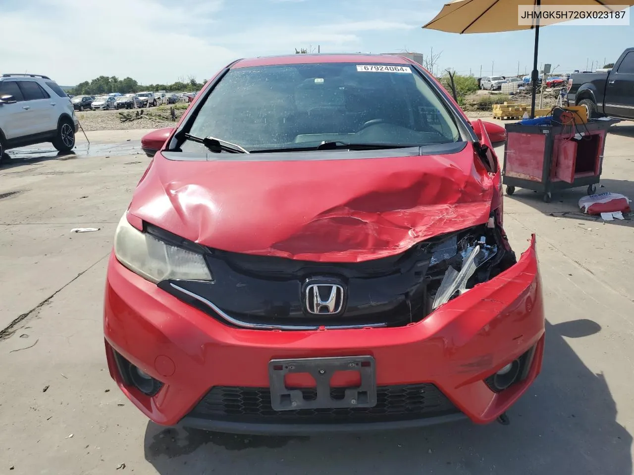 2016 Honda Fit Ex VIN: JHMGK5H72GX023187 Lot: 67924064