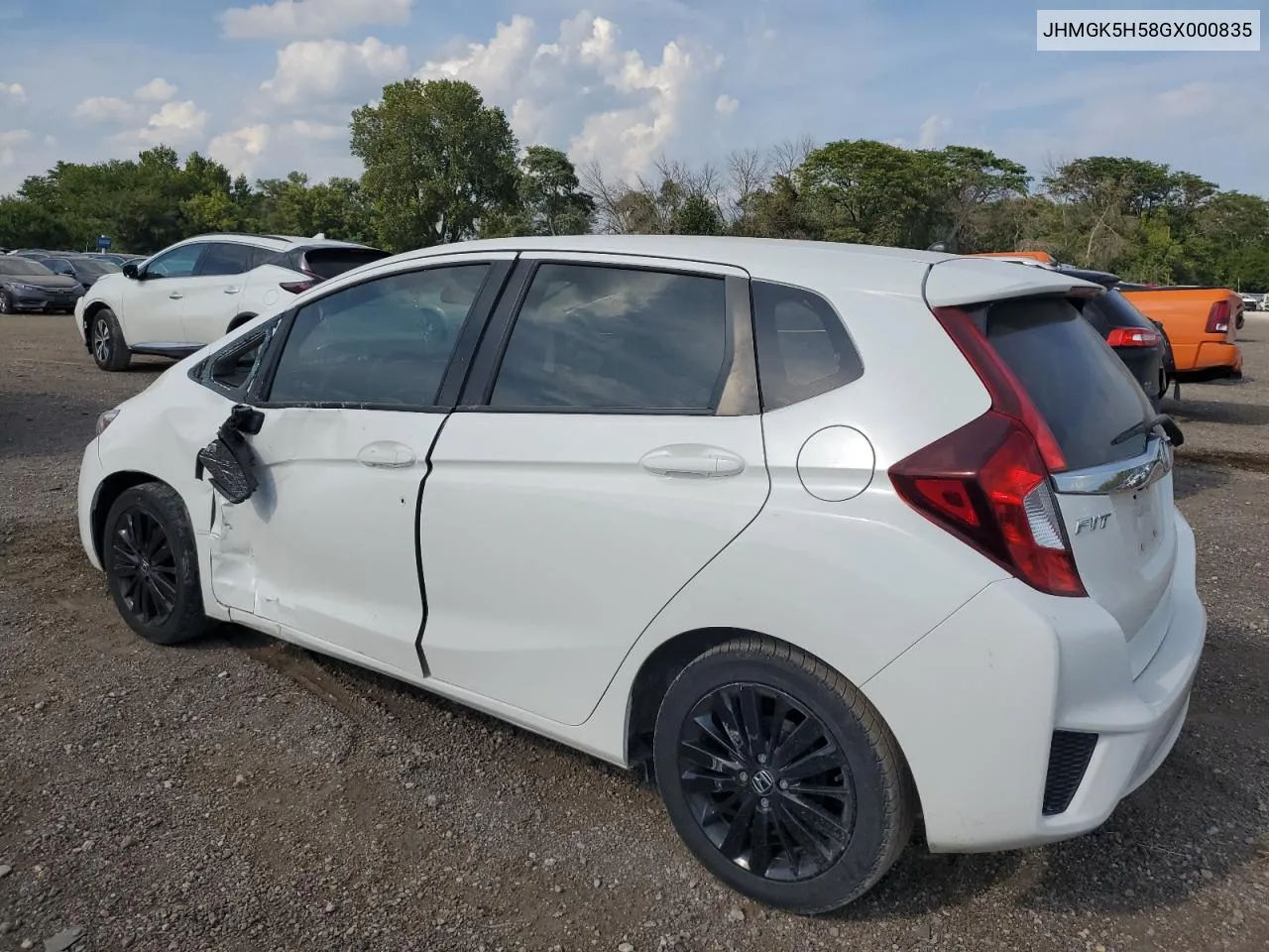 JHMGK5H58GX000835 2016 Honda Fit Lx