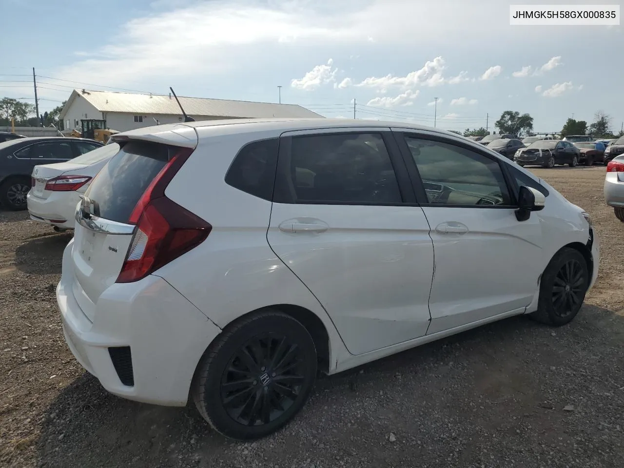 2016 Honda Fit Lx VIN: JHMGK5H58GX000835 Lot: 69306704