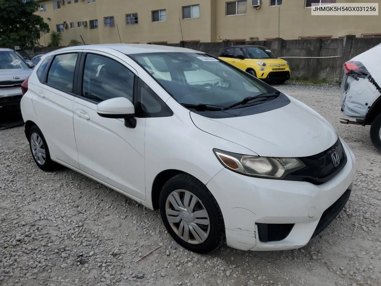 2016 Honda Fit Lx VIN: JHMGK5H54GX031256 Lot: 70399394