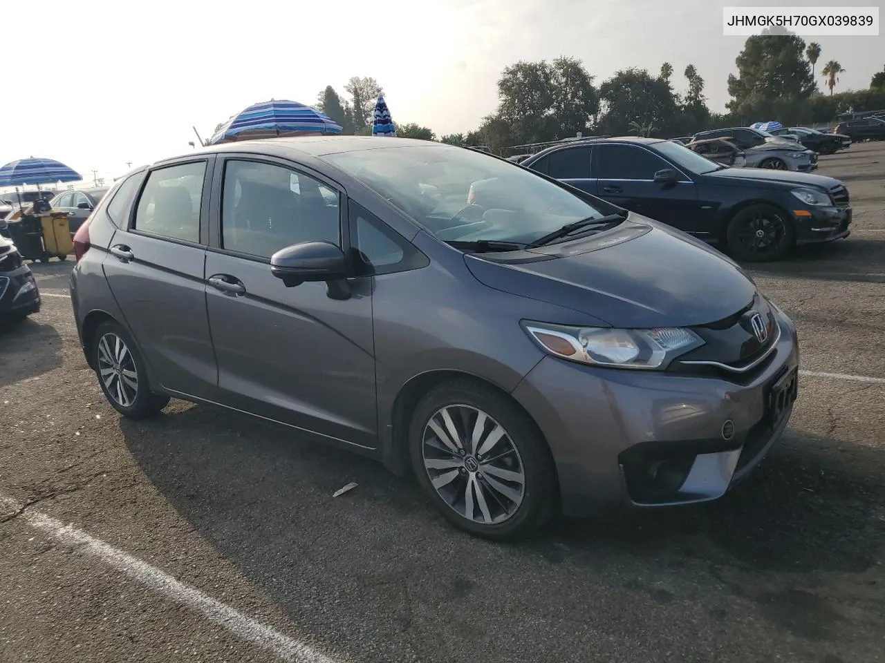 2016 Honda Fit Ex VIN: JHMGK5H70GX039839 Lot: 72370684