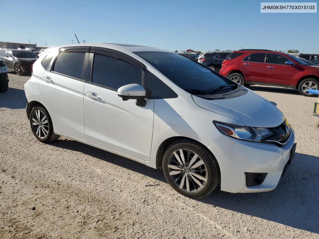 2016 Honda Fit Ex VIN: JHMGK5H77GX015103 Lot: 73113544