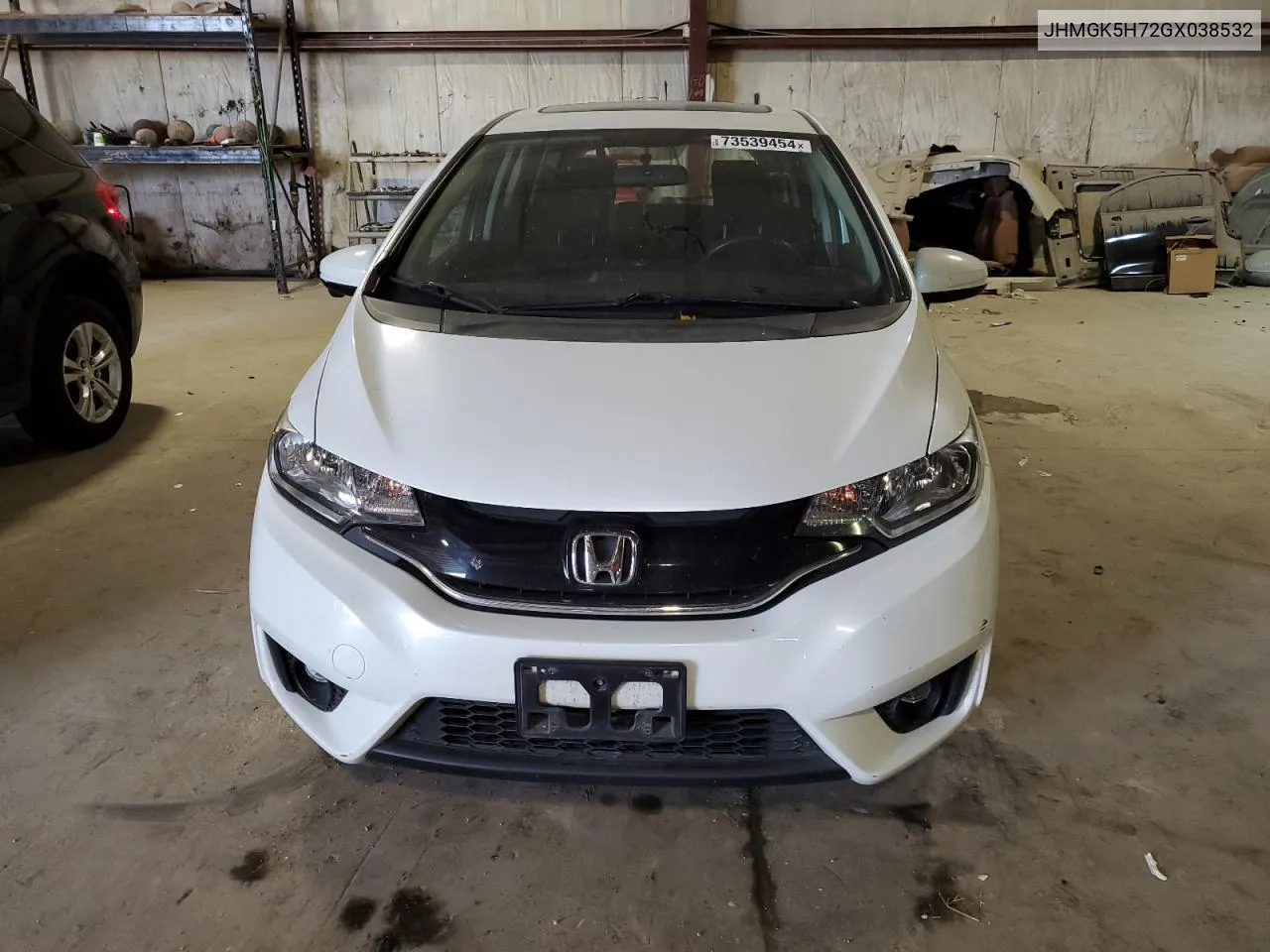 2016 Honda Fit Ex VIN: JHMGK5H72GX038532 Lot: 73539454