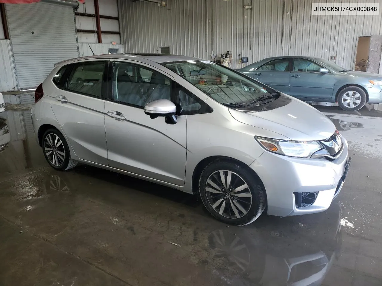 2016 Honda Fit Ex VIN: JHMGK5H74GX000848 Lot: 73718344