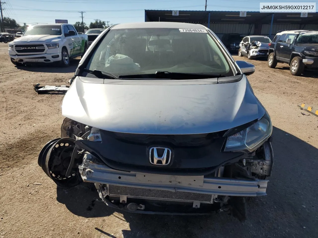 2016 Honda Fit Lx VIN: JHMGK5H59GX012217 Lot: 73984034