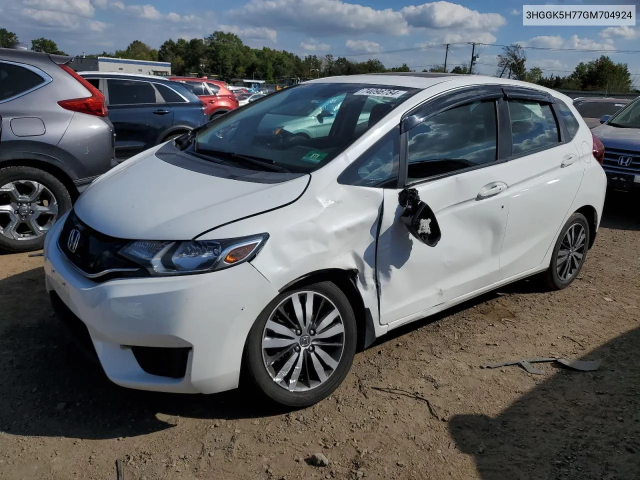 2016 Honda Fit Ex VIN: 3HGGK5H77GM704924 Lot: 74096784