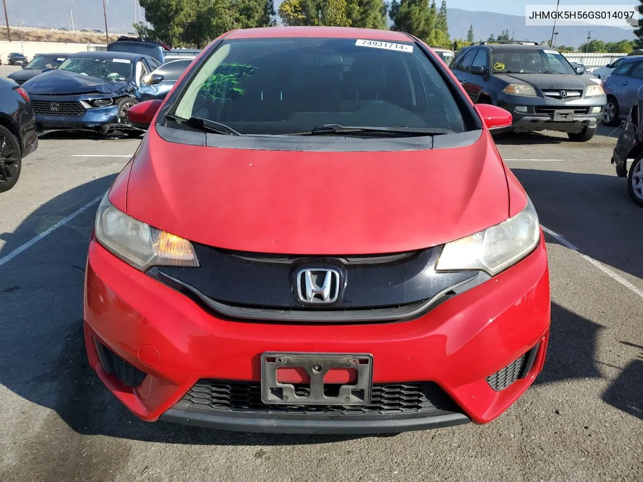 2016 Honda Fit Lx VIN: JHMGK5H56GS014097 Lot: 74931714