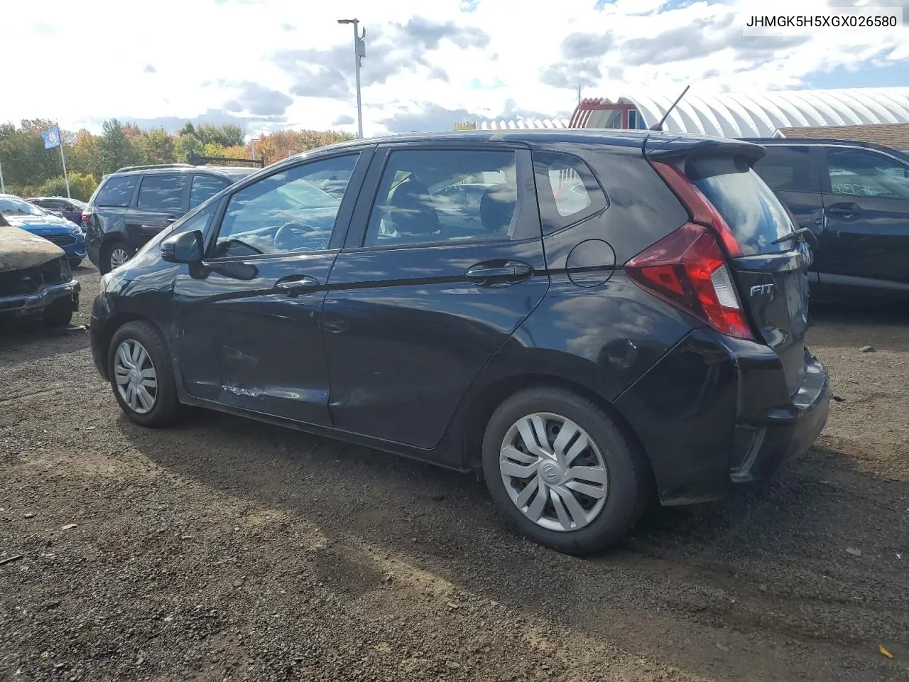 2016 Honda Fit Lx VIN: JHMGK5H5XGX026580 Lot: 74995754