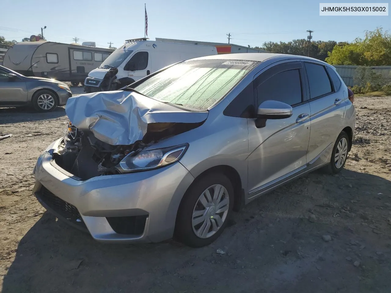 2016 Honda Fit Lx VIN: JHMGK5H53GX015002 Lot: 75656084