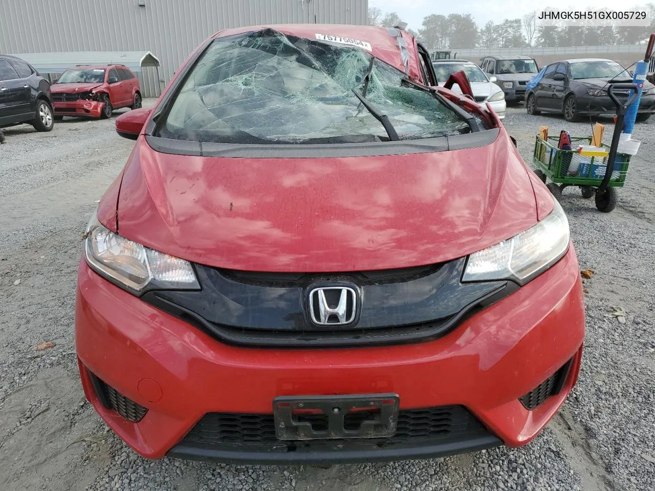 2016 Honda Fit Lx VIN: JHMGK5H51GX005729 Lot: 75775054