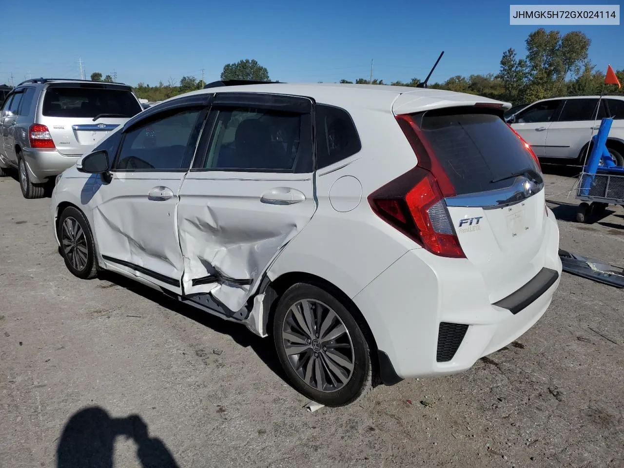 2016 Honda Fit Ex VIN: JHMGK5H72GX024114 Lot: 75855634