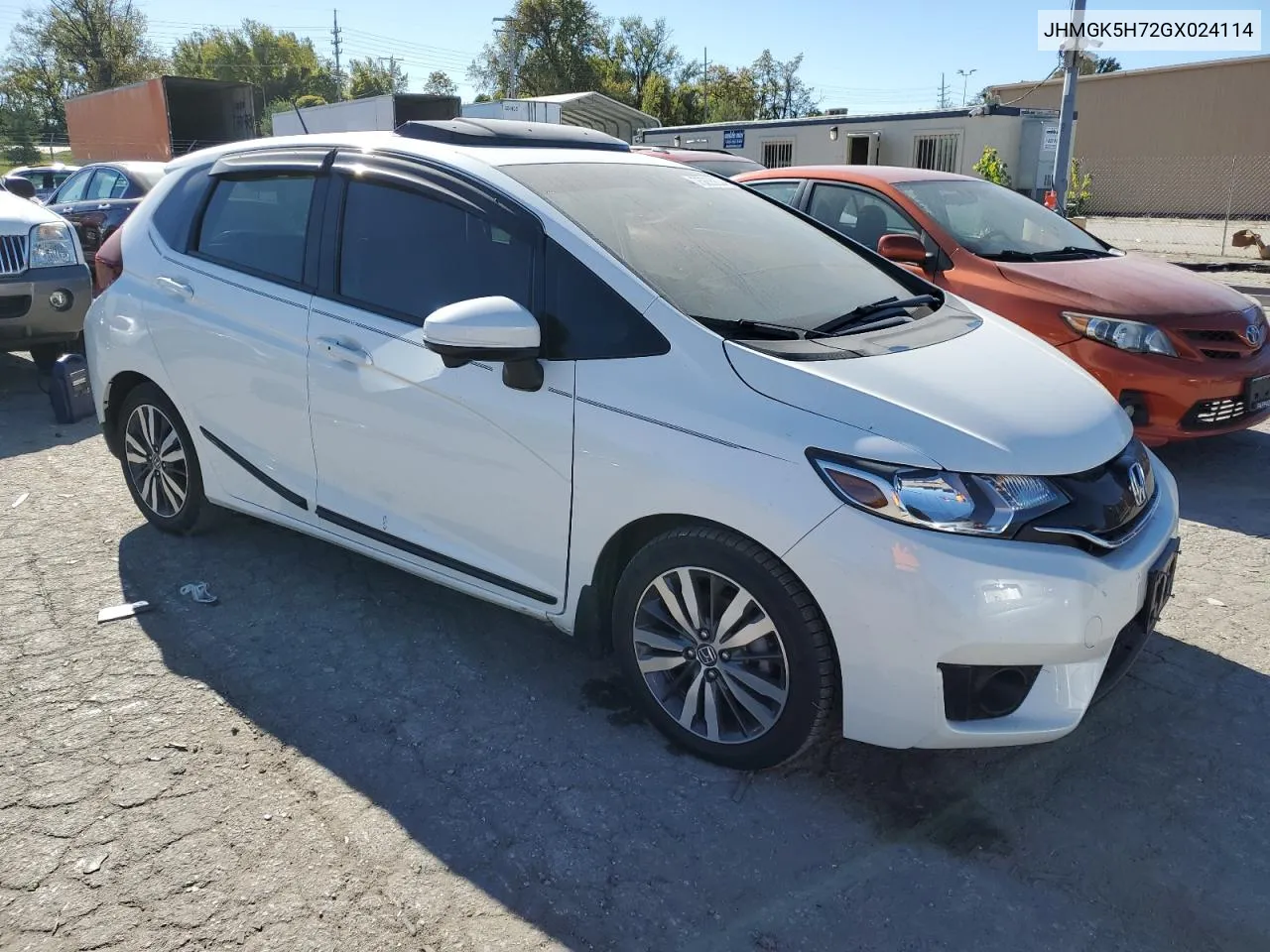 2016 Honda Fit Ex VIN: JHMGK5H72GX024114 Lot: 75855634