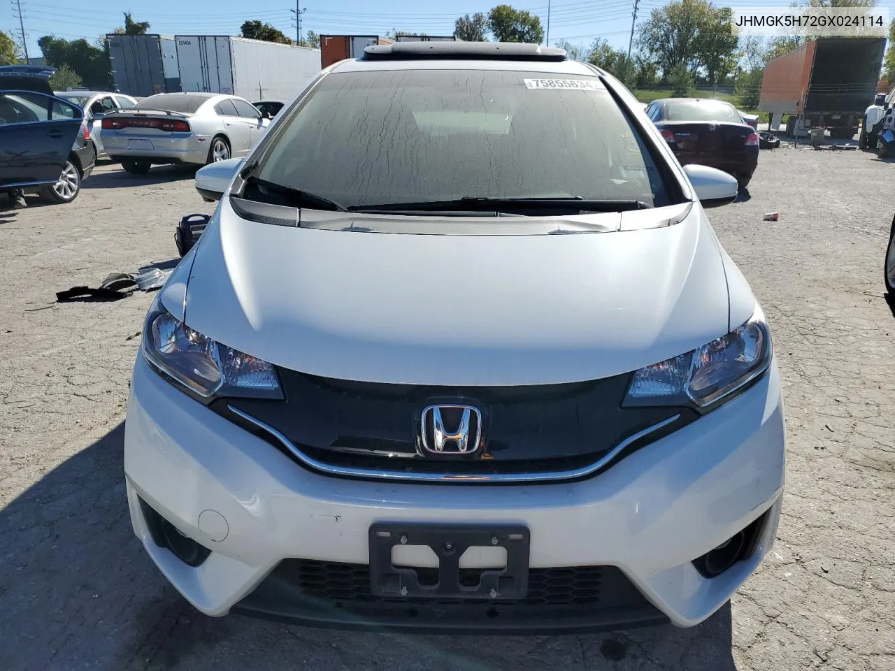 2016 Honda Fit Ex VIN: JHMGK5H72GX024114 Lot: 75855634