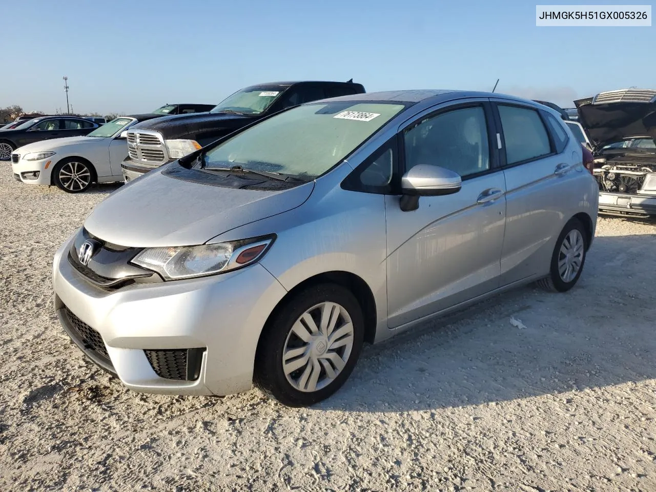 2016 Honda Fit Lx VIN: JHMGK5H51GX005326 Lot: 76173864