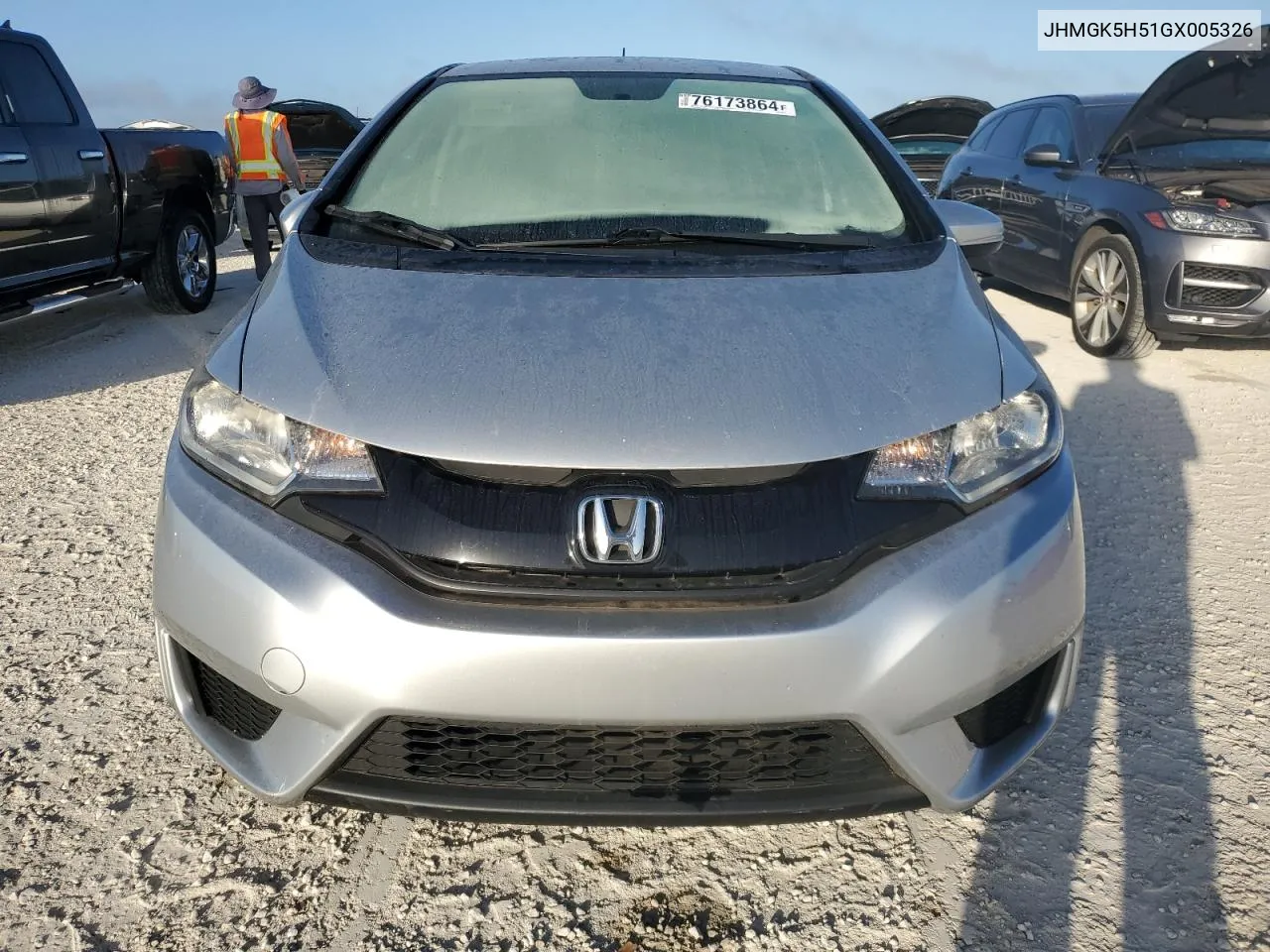 2016 Honda Fit Lx VIN: JHMGK5H51GX005326 Lot: 76173864