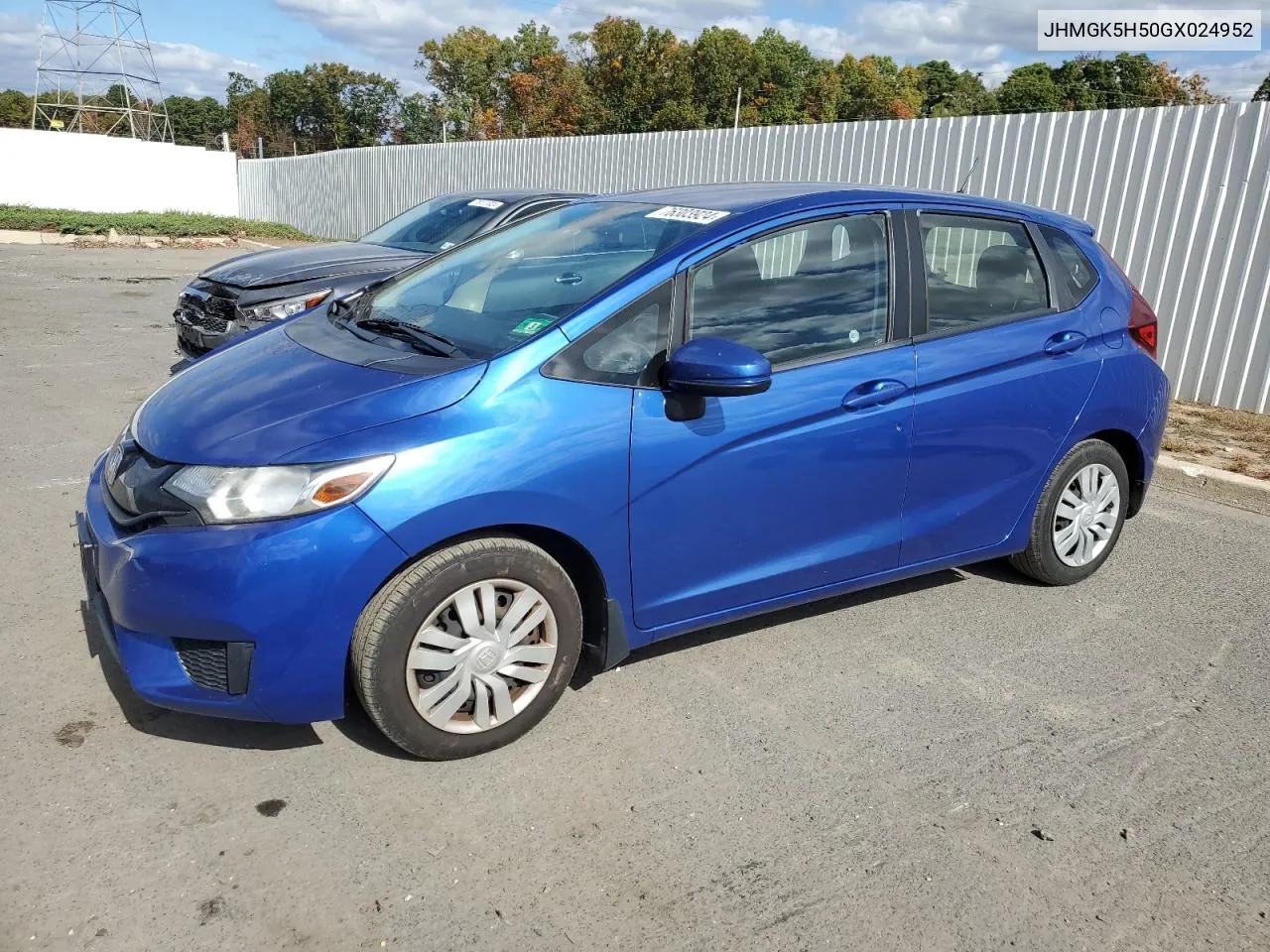 2016 Honda Fit Lx VIN: JHMGK5H50GX024952 Lot: 76303924