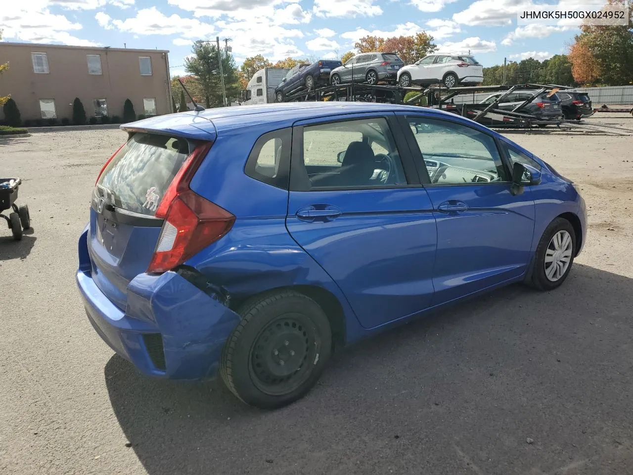 2016 Honda Fit Lx VIN: JHMGK5H50GX024952 Lot: 76303924