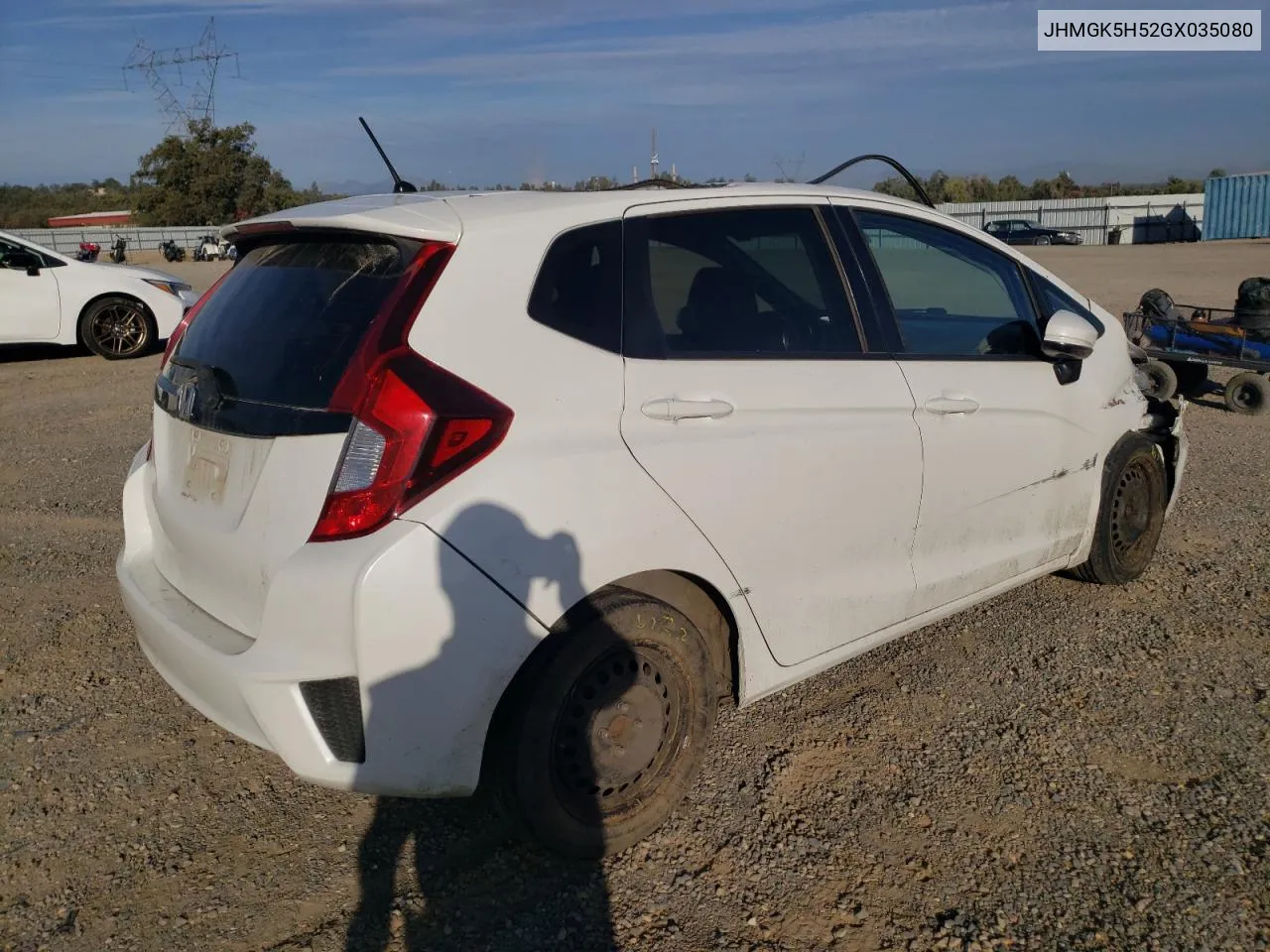 2016 Honda Fit Lx VIN: JHMGK5H52GX035080 Lot: 77215374