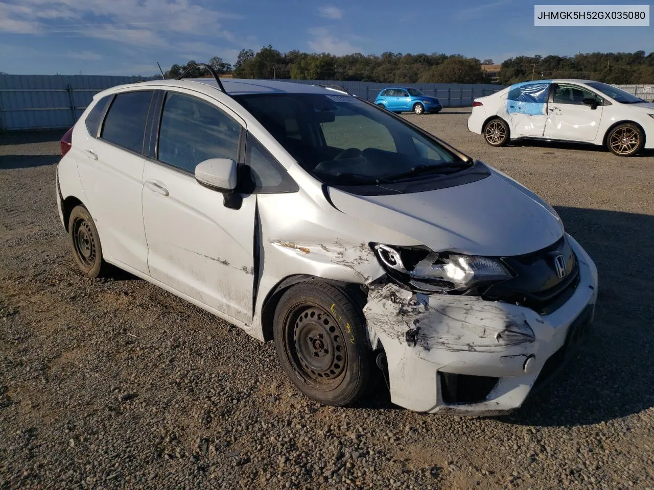 2016 Honda Fit Lx VIN: JHMGK5H52GX035080 Lot: 77215374